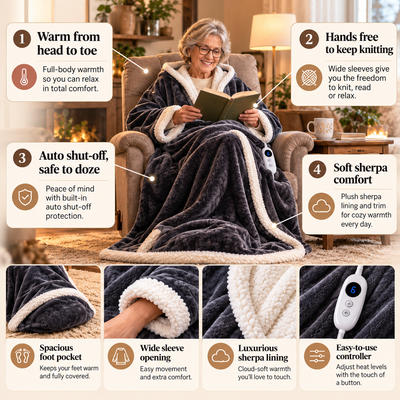 Hugora™ Heated Hoodie Blanket