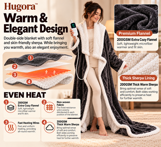 Hugora™ Heated Hoodie Blanket
